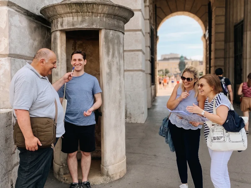 Corporate group celebrating after completing the Treasure Hunt Vienna